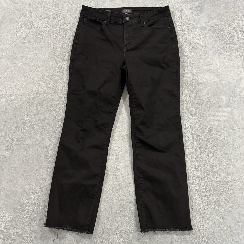 NYDJ Lift x Tuck Marilyn Straight Jeans Pants Women 8 Black Normcore